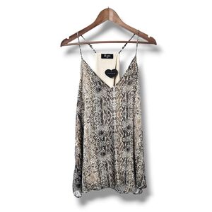 Meritt Snakeskin Print Racerback V-Neck Swing Tank | 1X